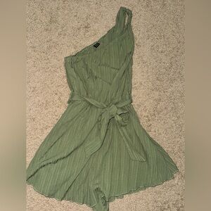SHEIN One-Shoulder Green Dress